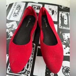 Red Flat Shoes by